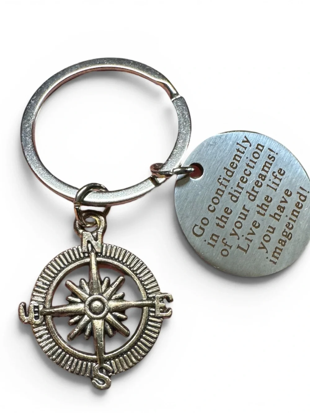 Inspirational Graduation Compass Keychain NIP